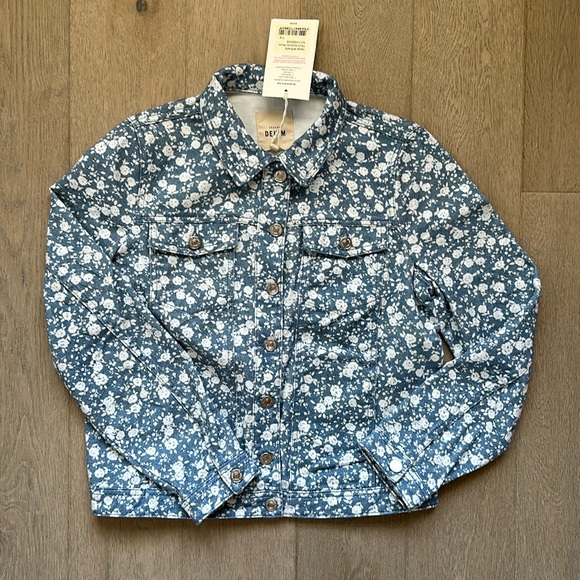 NWT sezane wilfrield jacket size S two tone blue flower print - Picture 3 of 14